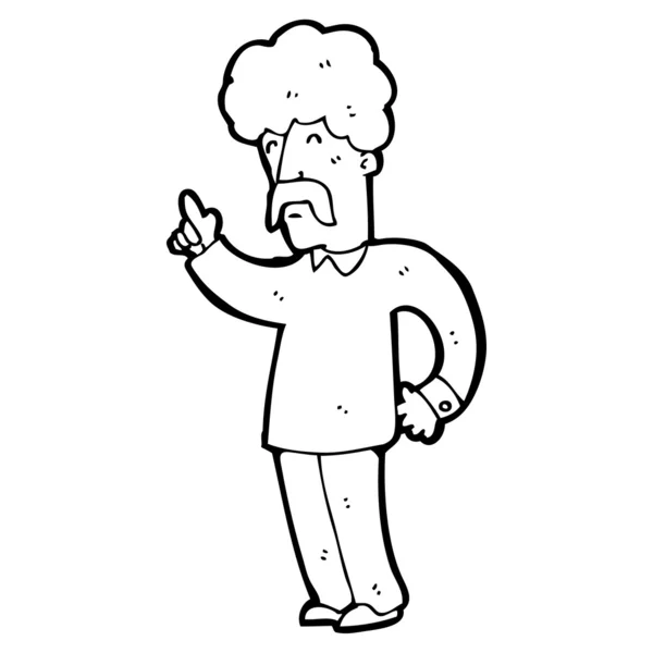 Polohovací knír muž kreslený — Stockový vektor