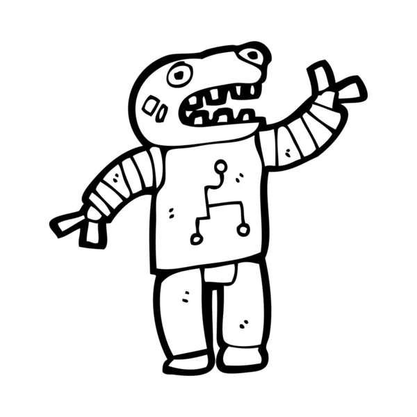 Feo adolescente robot de dibujos animados — Archivo Imágenes Vectoriales