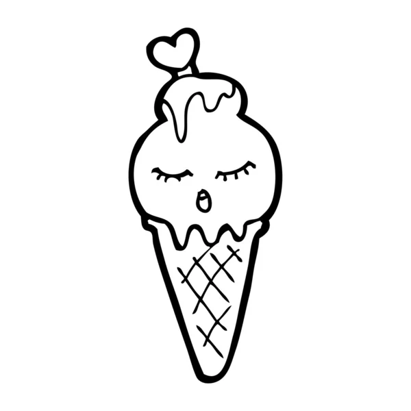 Bonito helado de dibujos animados — Vector de stock