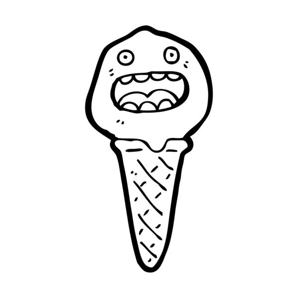 Громкая карикатура на мороженое — стоковый вектор