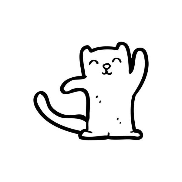 Gato ondeando dibujos animados — Vector de stock