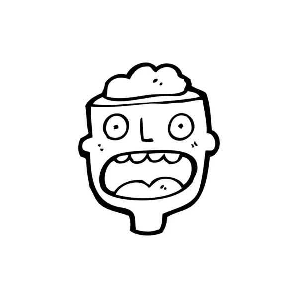 Head on plate cartoon — Stockvector