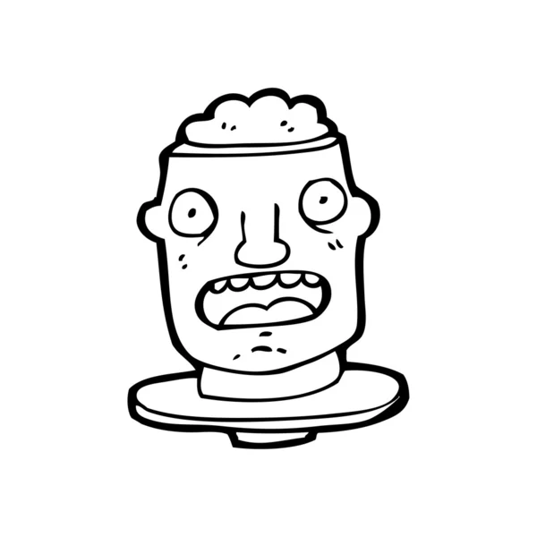 Head on plate cartoon — Stockvector