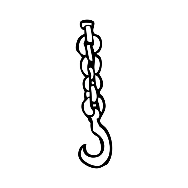 Chain and hook cartoon — Stock Vector