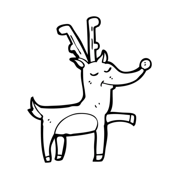 Šťastný karikatura sobů — Stockový vektor