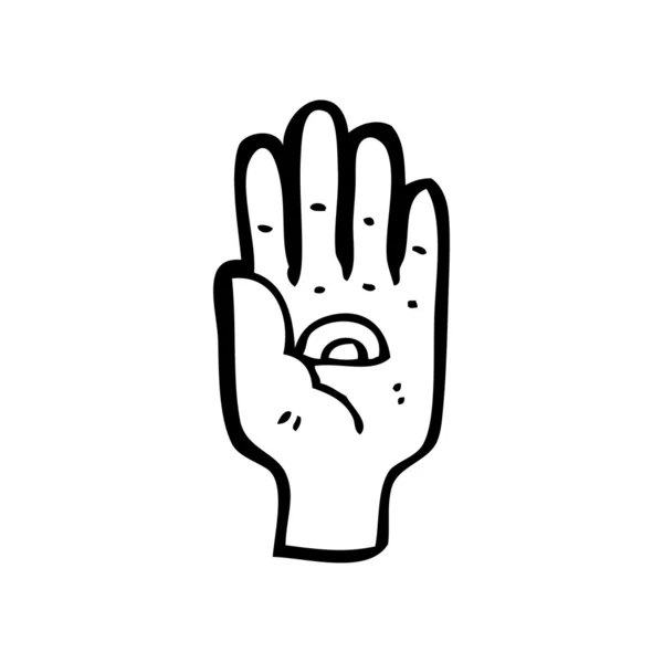 Mystische Hand mit Auge — Stockvektor