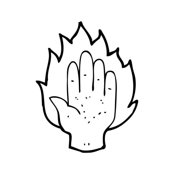 Caricature de main brûlante — Image vectorielle
