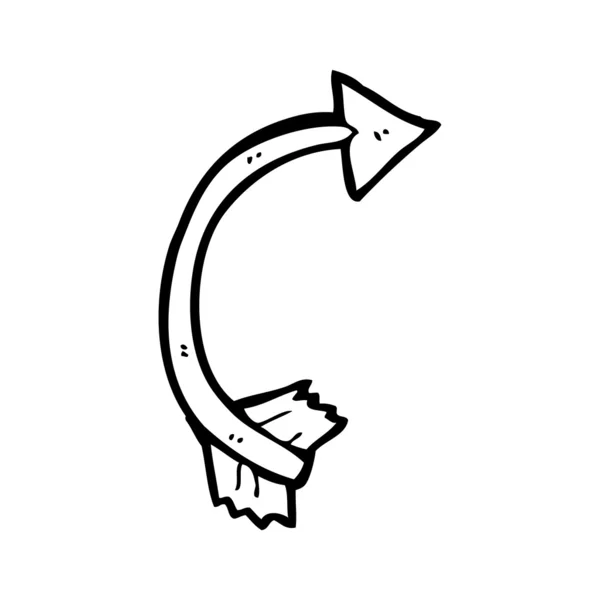 Flecha curva de dibujos animados — Vector de stock
