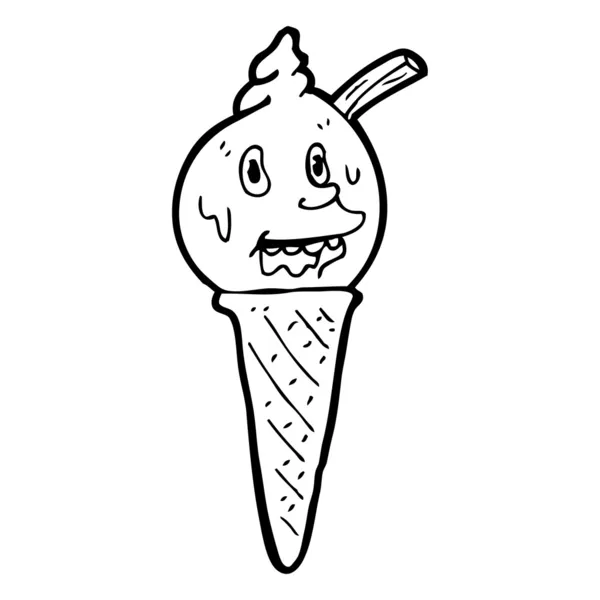 Dibujos animados helado — Vector de stock