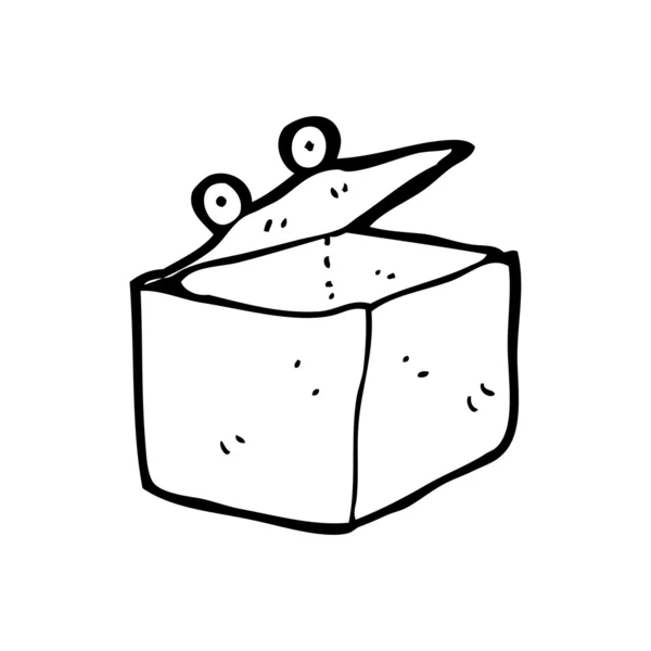 Cardboard box monster cartoon — Stock Vector