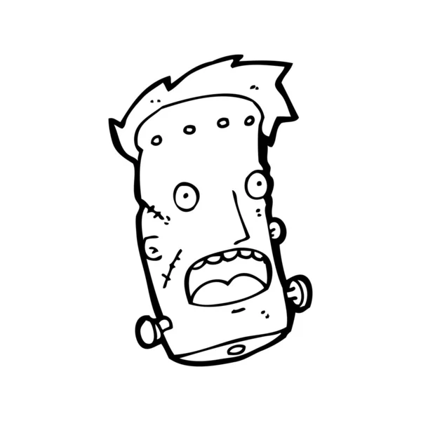 Frankenstein monstro cabeça desenhos animados — Vetor de Stock