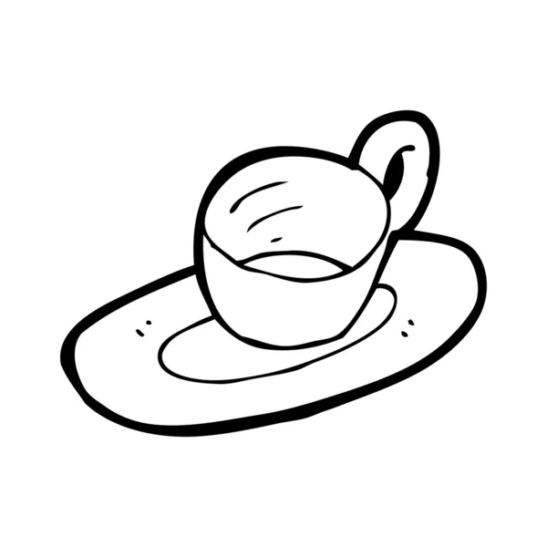 Teacup and saucer cartoon — Stock Vector