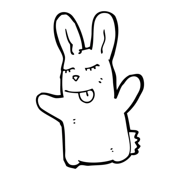 Lindo conejo sobresaliendo de dibujos animados lengua — Vector de stock