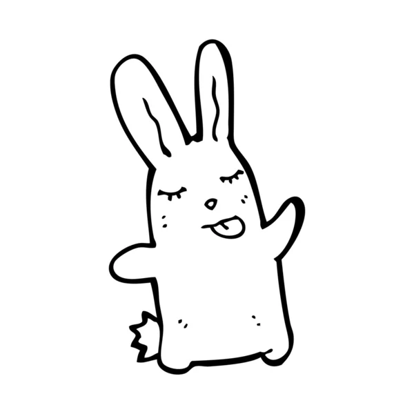 Ładny królik wystaje język kreskówka — Wektor stockowy