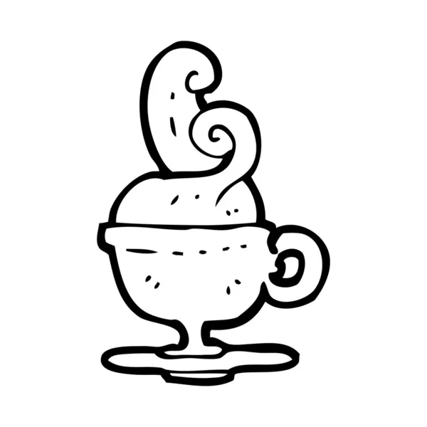 Στον ατμό ζεστό φλιτζάνι τσάι κινουμένων σχεδίων — Διανυσματικό Αρχείο