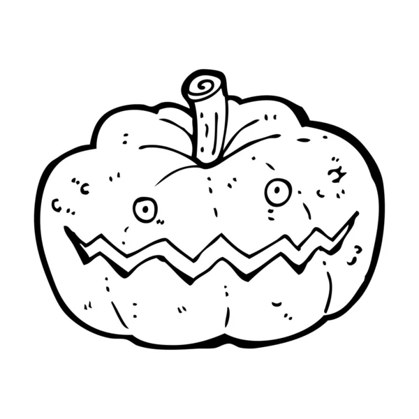 Spooky halloween pumpa cartoon — Stock vektor