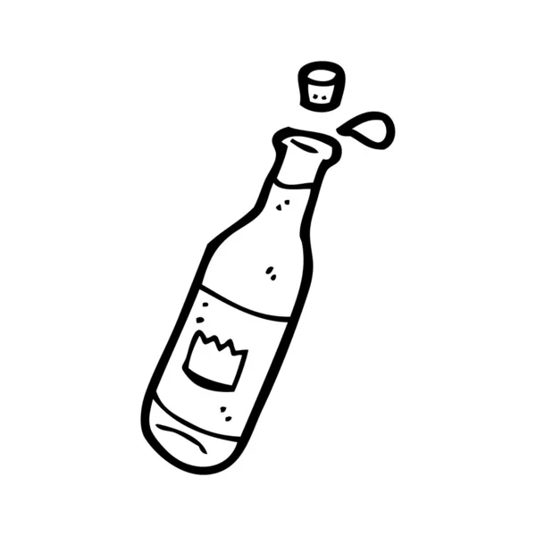 Botella de vino de dibujos animados — Vector de stock