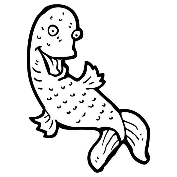 幸せな魚の漫画 — ストックベクタ