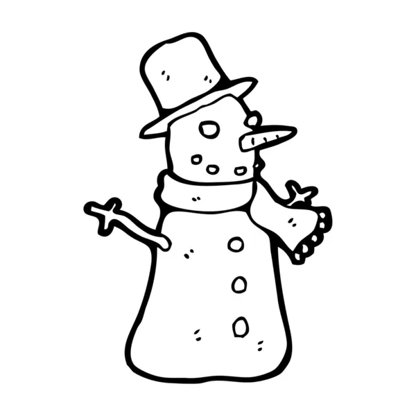 Happy snowman cartoon — Stock Vector