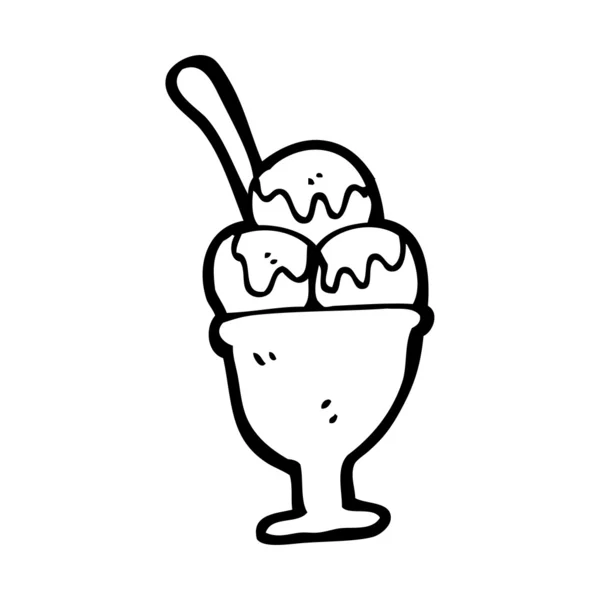 Sorvete sundae desenhos animados — Vetor de Stock