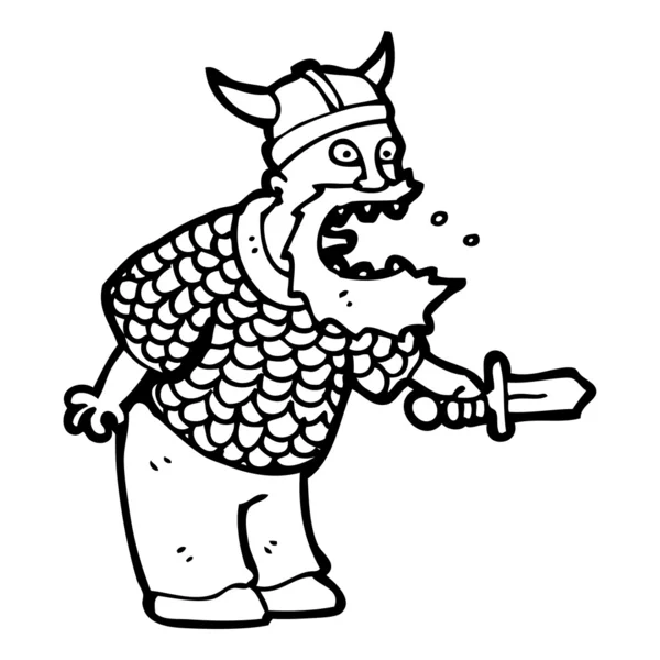 Angry viking cartoon — Stock Vector