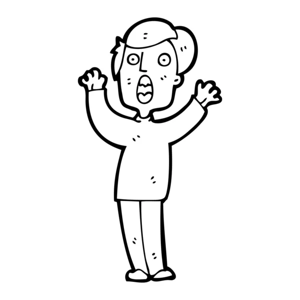 Kreslený křičící muž — Stockový vektor
