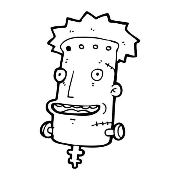 Frankenstein monstre tête dessin animé — Image vectorielle