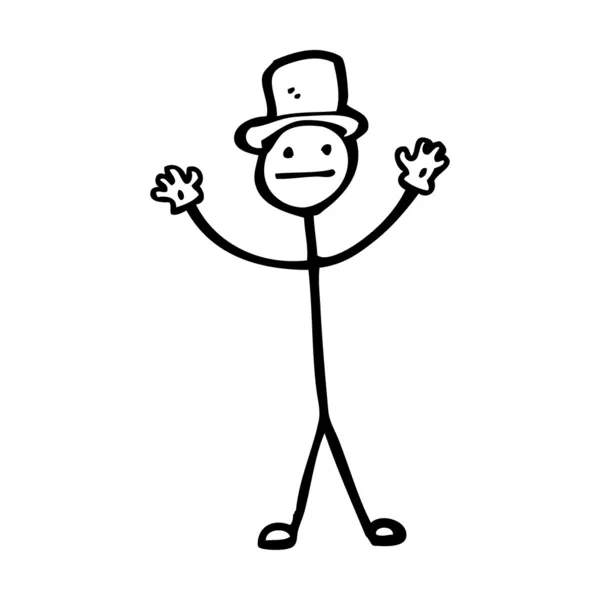 Hombre palo de dibujos animados — Vector de stock