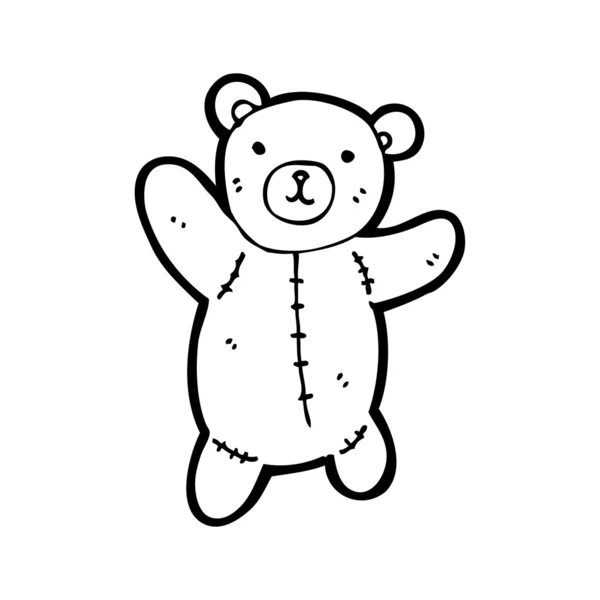 Patched old bear cartoon — стоковый вектор