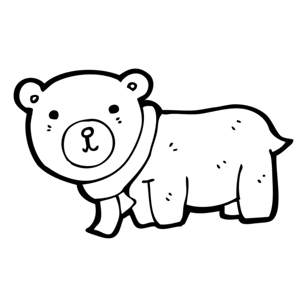 Remendado urso velho desenhos animados — Vetor de Stock