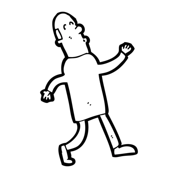 Walking cartoon balding man — Stock Vector