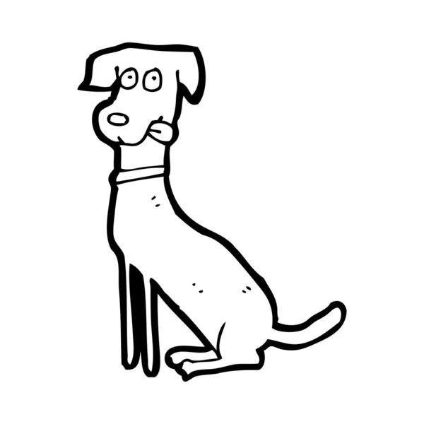 Sentado perro de dibujos animados — Vector de stock