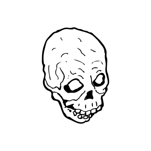 Vieux crâne de dessin animé effrayant — Image vectorielle