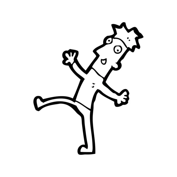 Uomo felice a piedi cartone animato — Vettoriale Stock