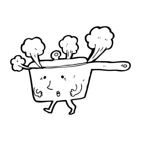 Steaming pan cartoon — Stock Vector