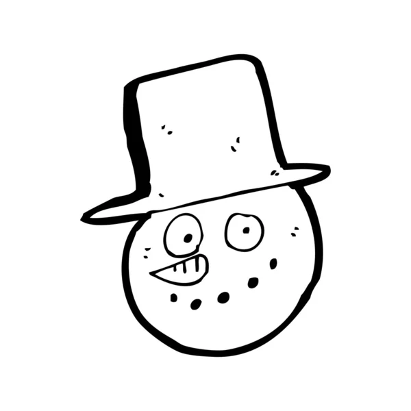 Snowman tête dessin animé — Image vectorielle