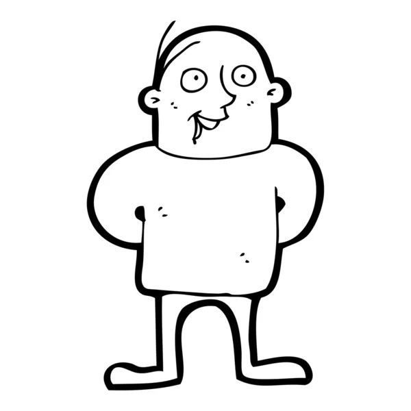 Feliz homem careca desenhos animados — Vetor de Stock