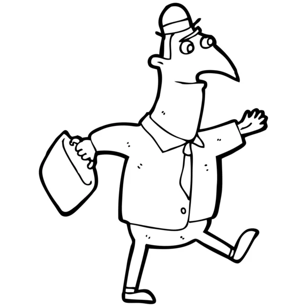 Cartoon Mann zu Fuß zur Arbeit — Stockvektor