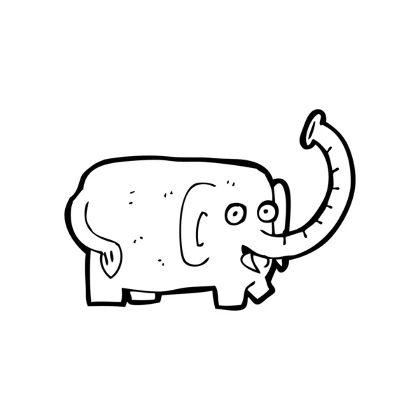 Éléphant soufflant tronc dessin animé — Image vectorielle