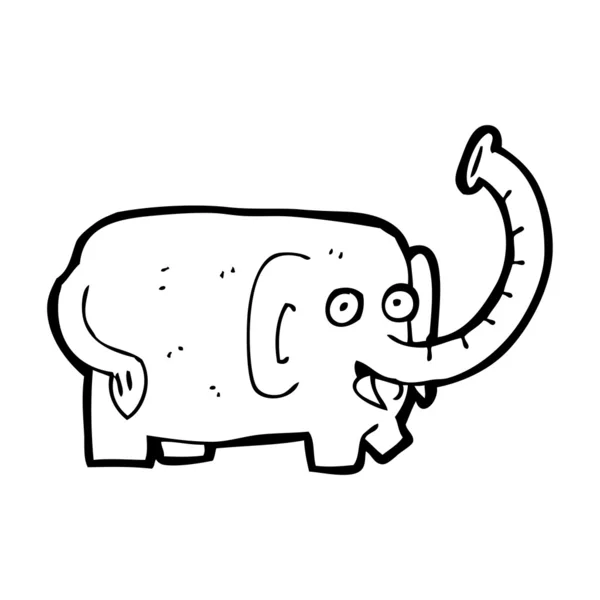 Elefante soplado tronco de dibujos animados — Vector de stock