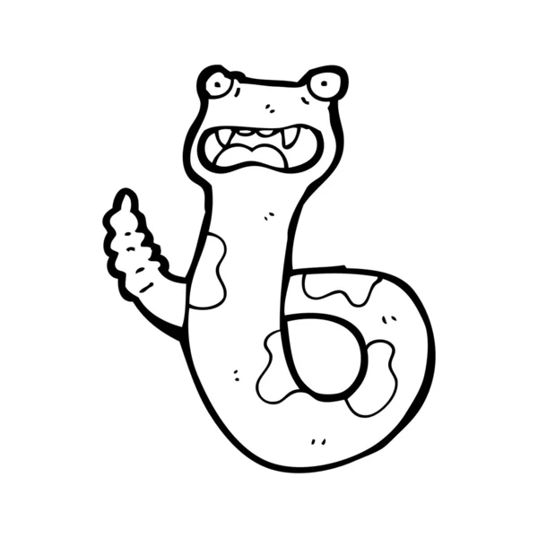 Serpent nerveux dessin animé — Image vectorielle