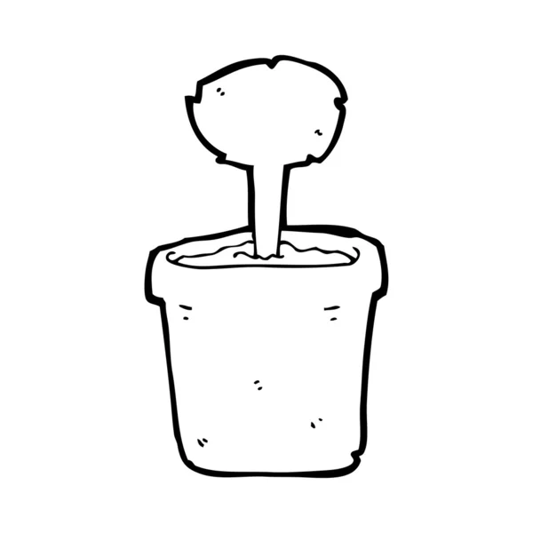 植木鉢の漫画 — ストックベクタ