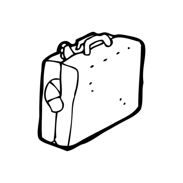 Teljes csomag bőrönd rajzfilm — Stock Vector