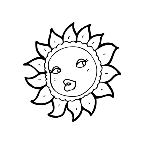 Pretty sunflower cartoon — Stock Vector