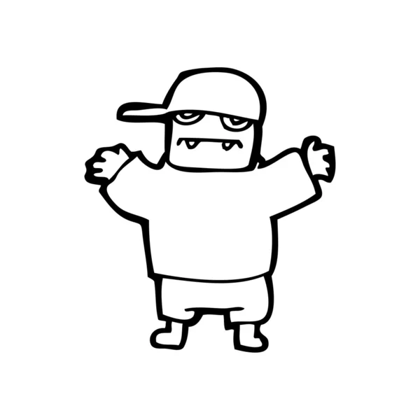 Ful pojke i cap tecknade (raster version) — Stock vektor