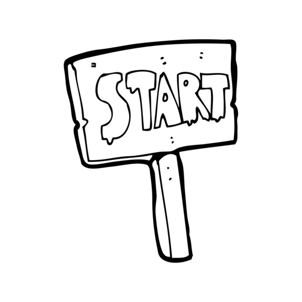 Cartoon start sign — Stock Vector