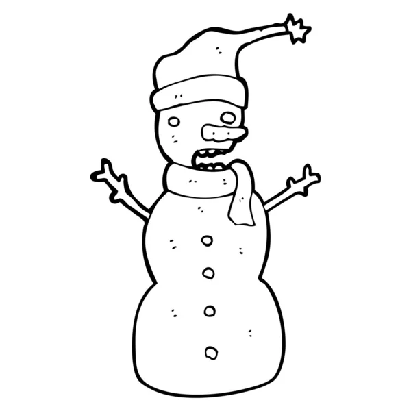 Kreslený sněhulák — Stockový vektor