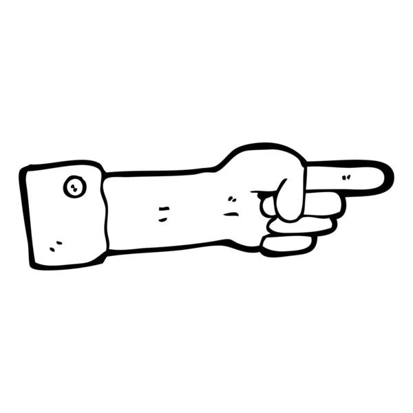 Cartoon pointing hand sign — Stock Vector