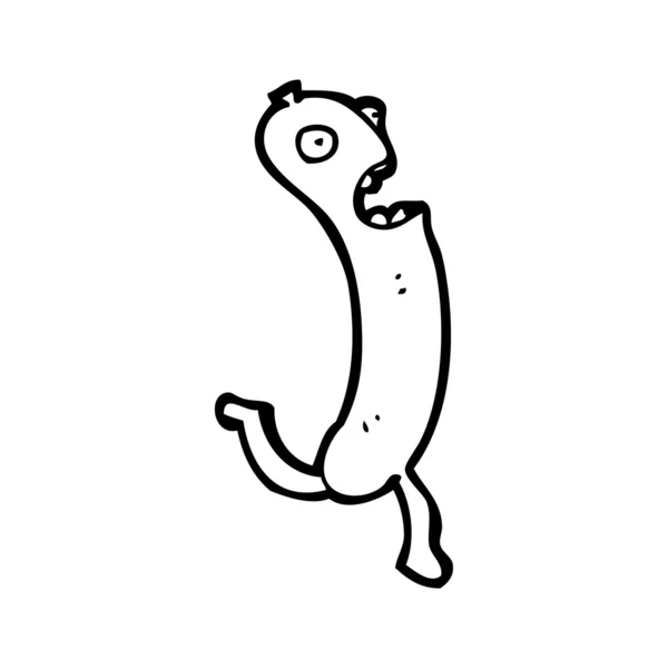 Courir saucisse dessin animé — Image vectorielle