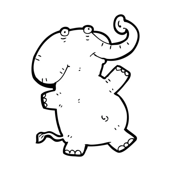漫画の面白い象のダンス — ストックベクタ